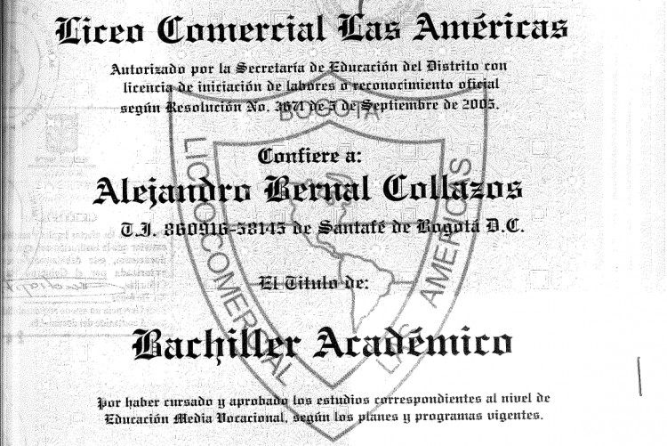 Secundary Education Certificate